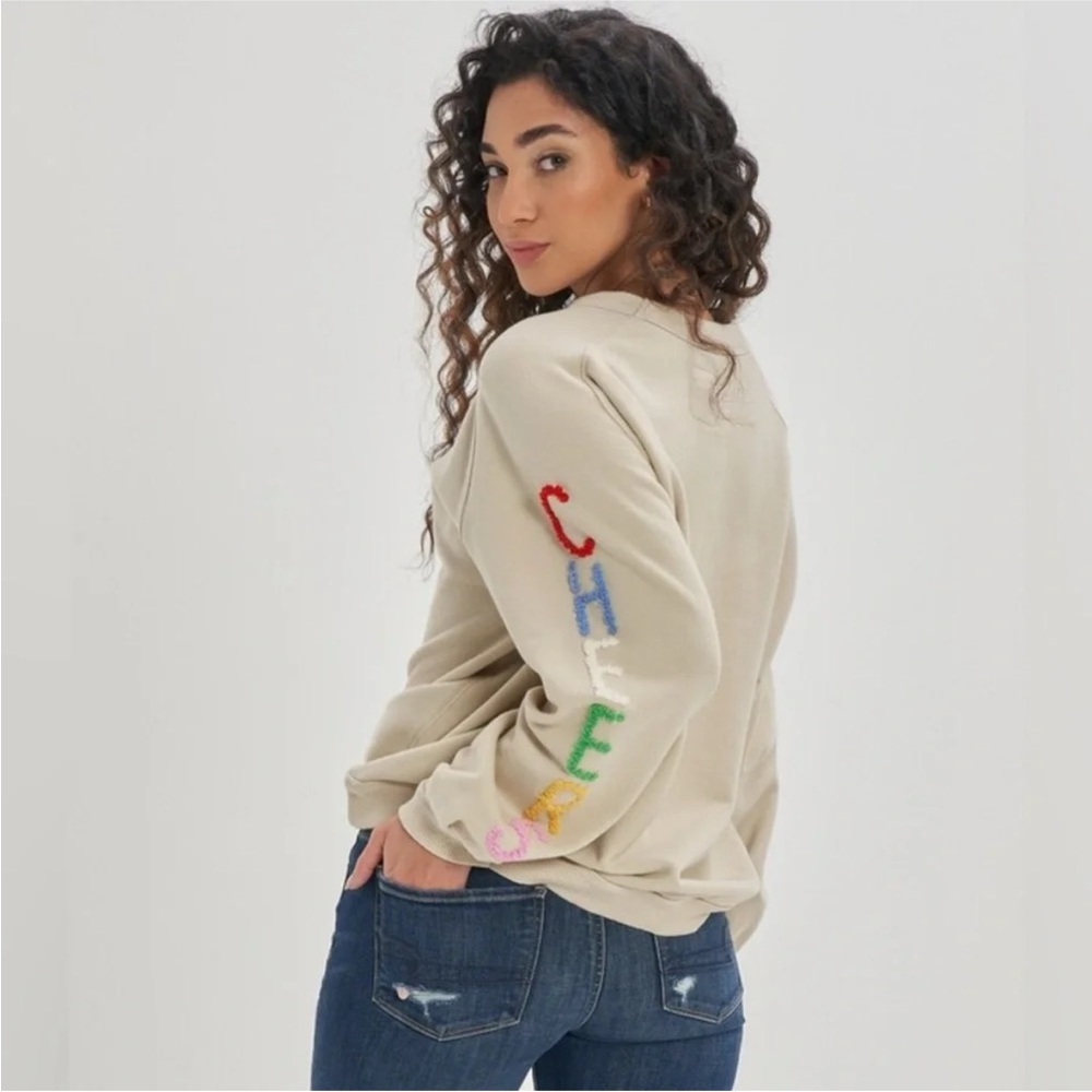 Aerie Oversized Crewneck Cheers Sweatshirt Sz XL